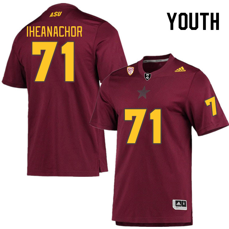 Youth #71 Max Iheanachor Arizona State Sun Devils College Football Jerseys Stitched Sale-Maroon